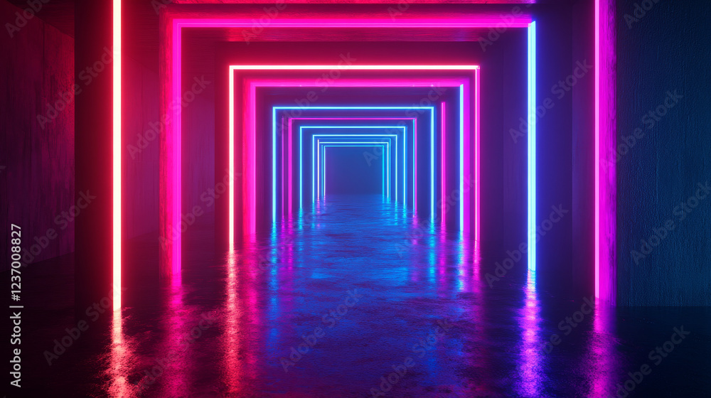 neon light on dark surface pattern with low key lighting 3d render illustration neon light on dark surface pattern with low key lighting 3d render illustration