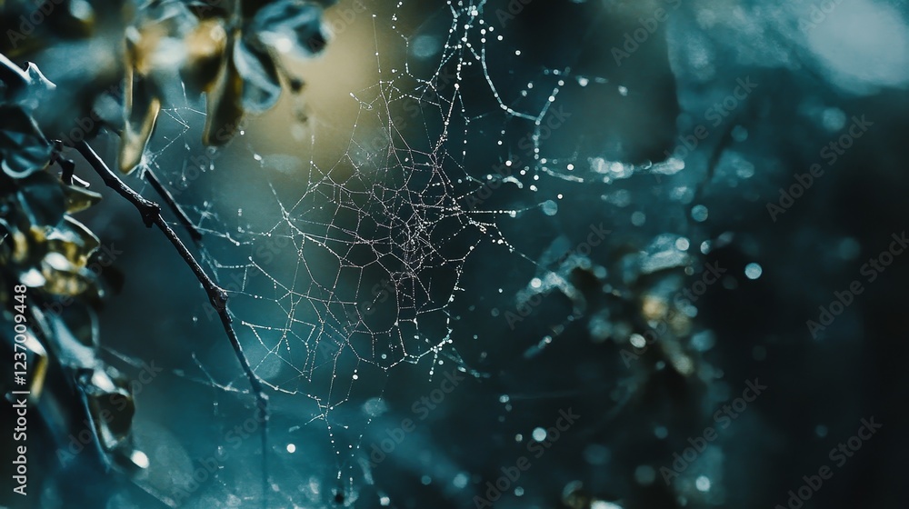 Spider web close up texture composition background