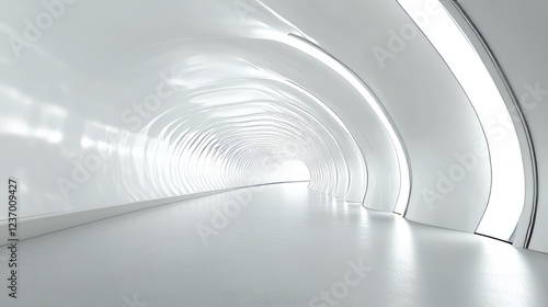 Wallpaper Mural white curvy futuristic interior tunnel hallway studio 3d render illustration Torontodigital.ca