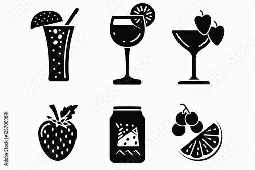 Wallpaper Mural Food Icon, Simple Logo Minimalism Torontodigital.ca