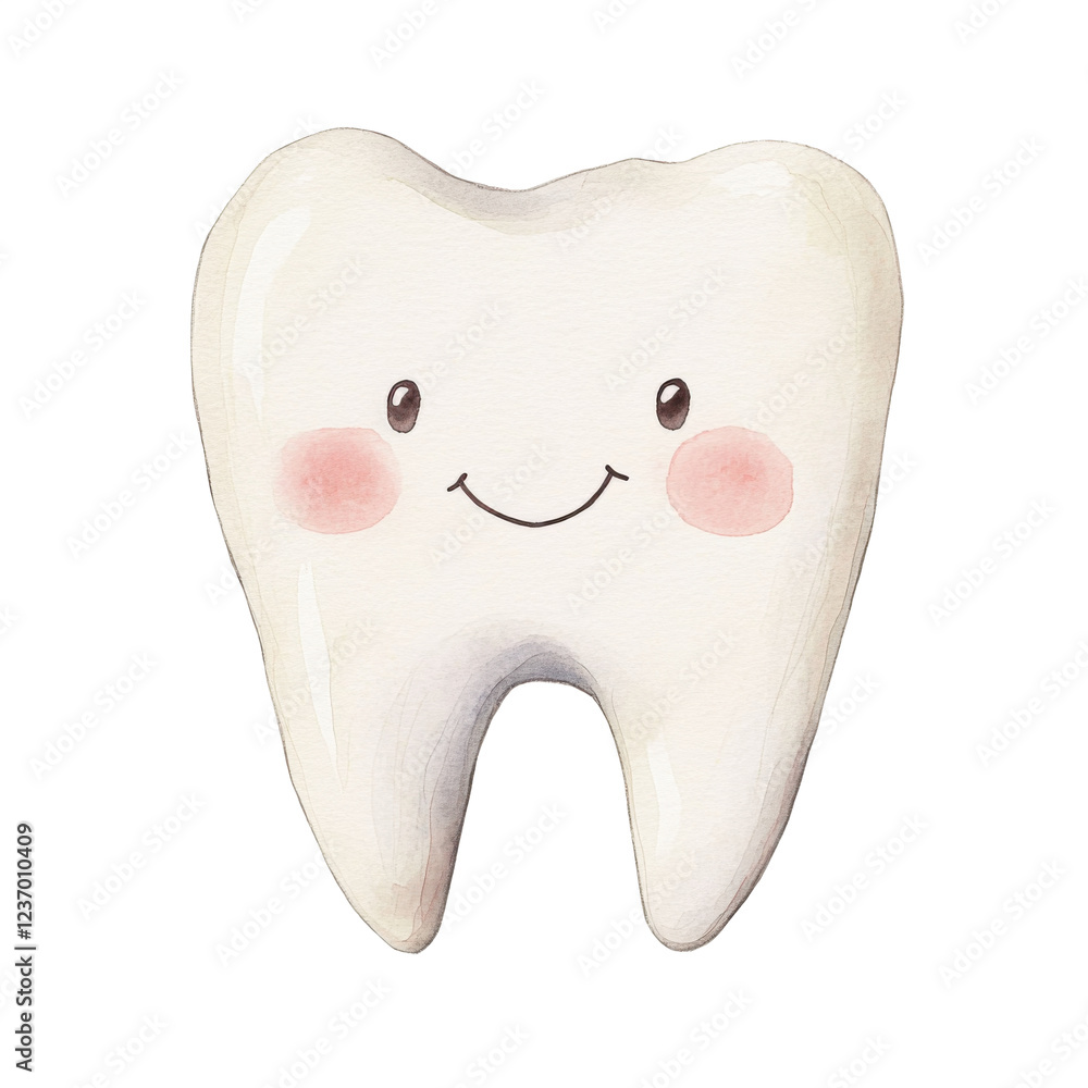 Cute smiling tooth cartoon with rosy cheeks png isolated Cute smiling tooth cartoon with rosy cheeks png isolated