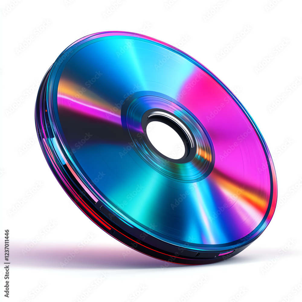 A vibrant, colorful CD reflects light with a dazzling array of hues. This image captures the essence of modern technology and digital media, representing music and data storage. A vibrant, colorful CD reflects light with a dazzling array of hues. This image captures the essence of modern technology and digital media, representing music and data storage.