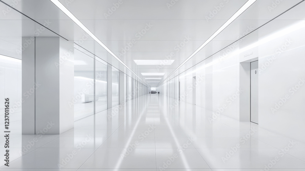 white hallway tunnel modern background with day lighting 3d render illustration white hallway tunnel modern background with day lighting 3d render illustration