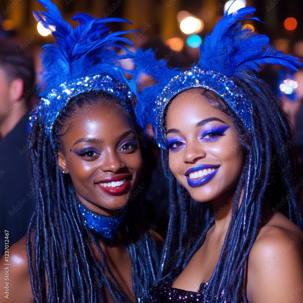 custom made wallpaper toronto digitalPeople in colorful costumes, masks, and feathered accessories dance energetically in the streets during the Mardi Gras celebration.In the background, decorated floats, banners, and festive lights.