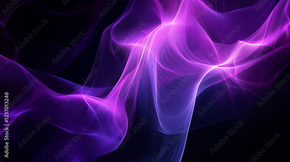 Fototapeta premium violet lines abstract illustration background texture black background