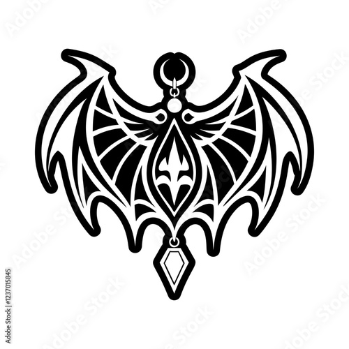Bat wings icon in solid style