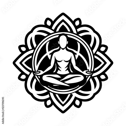 A solid style icon of levitation tattoo