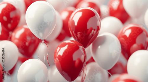 red and white balloons selection concept leadership human ressources business 3d render illustration photo