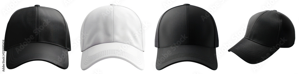 Baseball cap isolated on transparent background, PNG, Set of Baseball cap isolated on transparent background, PNG, Set of