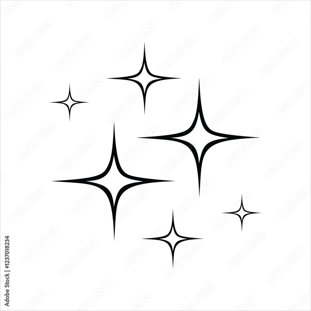 Decorative star shapes in modern design for various creative applications Decorative star shapes in modern design for various creative applications