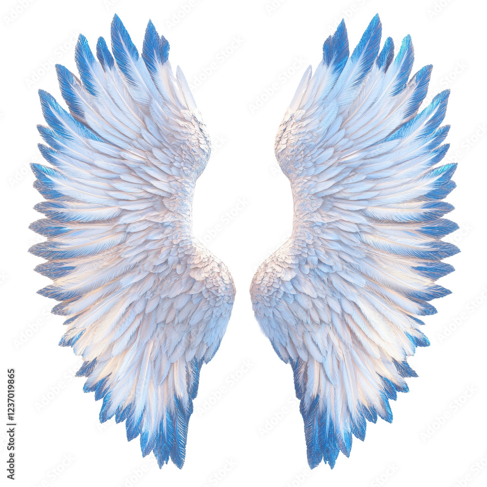 Fototapeta premium Angel wings, white isolate background