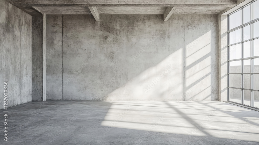 An Empty Room With Concrete Walls and Floors 3d render illustration. 3D Illustration An Empty Room With Concrete Walls and Floors 3d render illustration. 3D Illustration