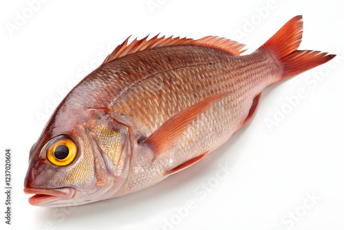 Close-Up of Fish on White Background photo