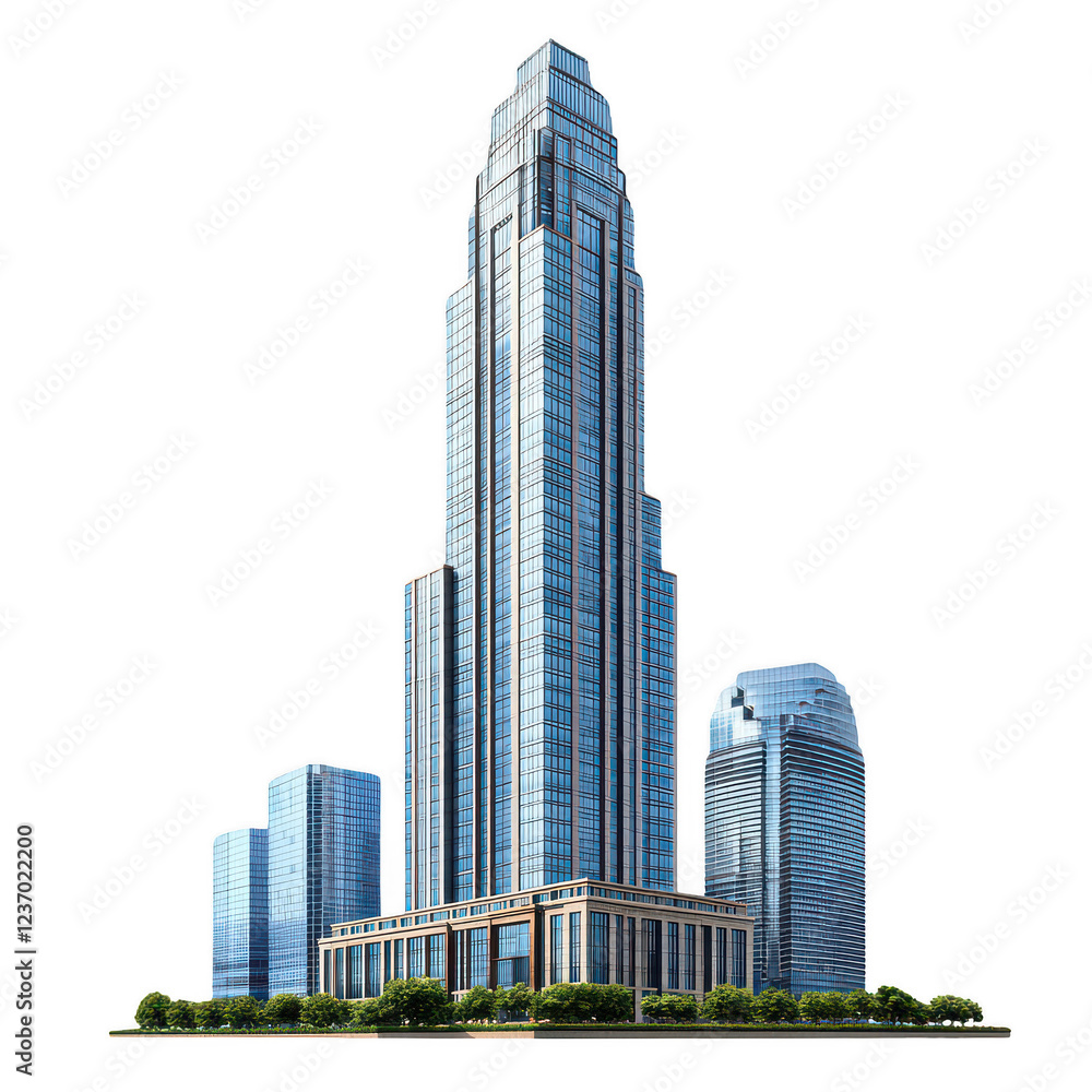 Fototapeta premium tall building isolated on transparent background