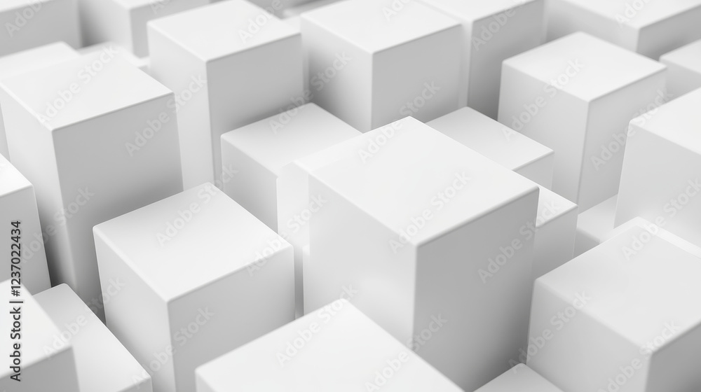 abstract white cubes minimalistic pattern 3d render illustration abstract white cubes minimalistic pattern 3d render illustration