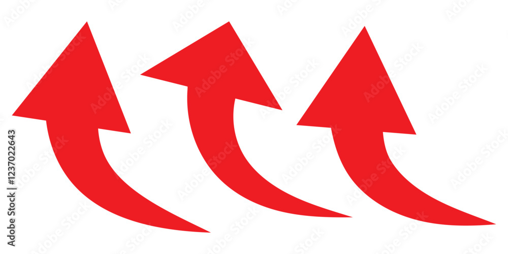 Fototapeta premium arrow icon on transparent background. Flat style arrow icon for your website, design, logo, app, UI., curved arrow sign.