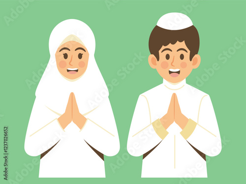 Muslim couple vector