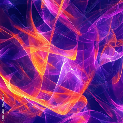 Wallpaper Mural Dynamic swirling neon light trails in an electrifying purple palette Torontodigital.ca