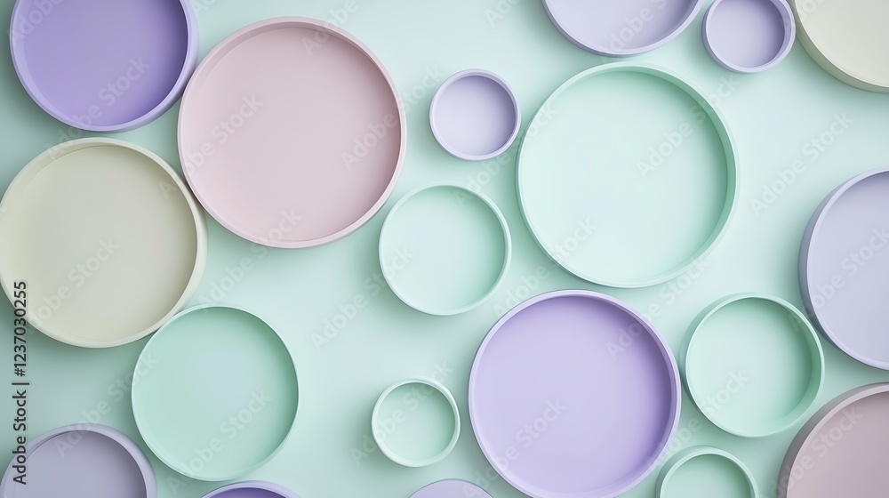 Pastel Colored Circles Arranged in a Pattern Pastel Colored Circles Arranged in a Pattern