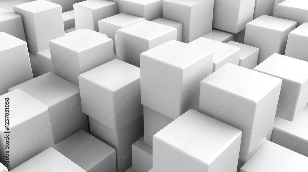 abstract white cubes 3d render illustration wallpaper background abstract white cubes 3d render illustration wallpaper background