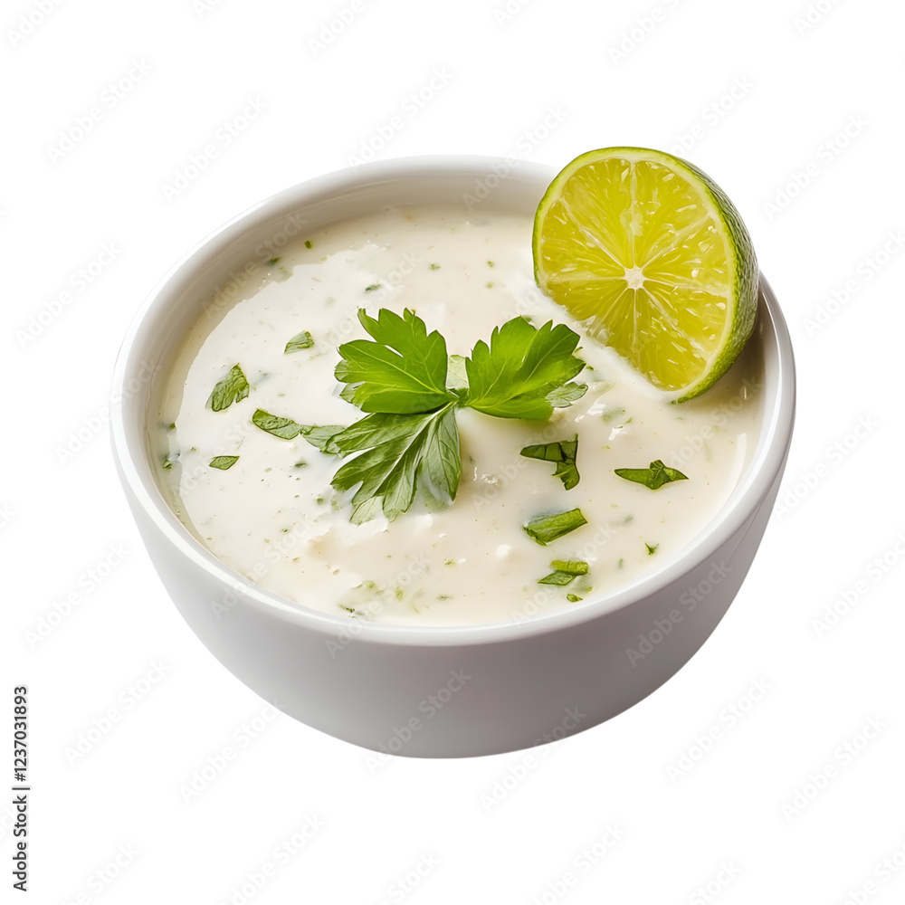 Coconut Lime Chutney Soup Isolated on Transparent Background Coconut Lime Chutney Soup Isolated on Transparent Background