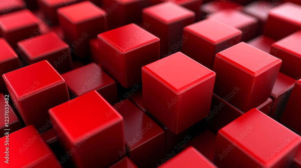 abstract red geometric shape cube design 3d render illustration abstract red geometric shape cube design 3d render illustration