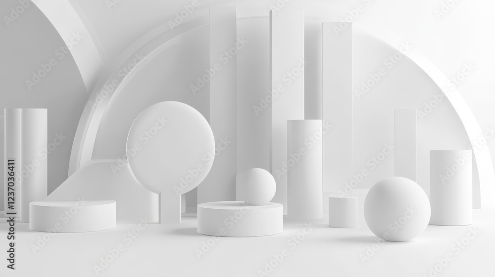 abstract white geometric shapes background 3d rendering illustration abstract white geometric shapes background 3d rendering illustration