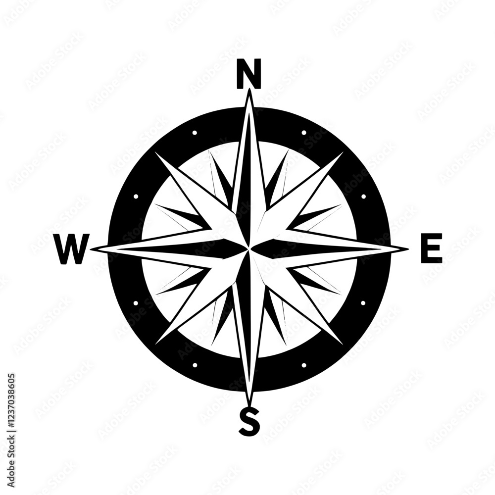 Compass rose direction icon vector Compass rose direction icon vector
