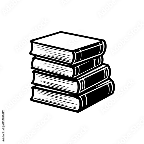Book stack icon vector