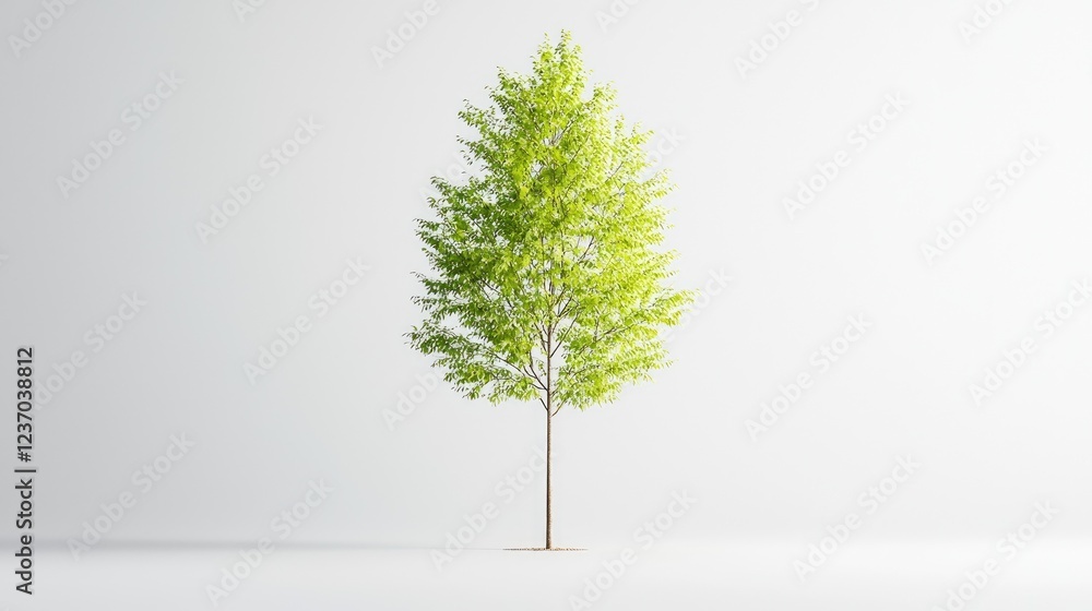 Obraz premium Young tree, isolated, white background, nature