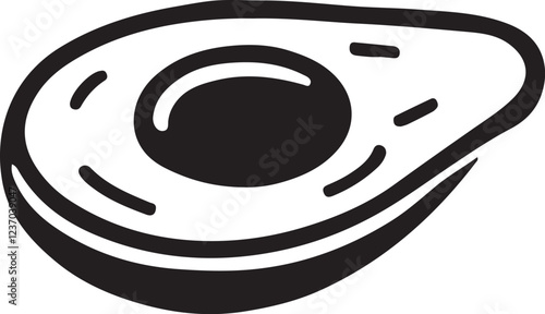 Silhouette vector of poached eggs, symbolizing healthy eating, breakfast, and nutrition. Ideal for food, breakfast, and healthy lifestyle-themed designs.