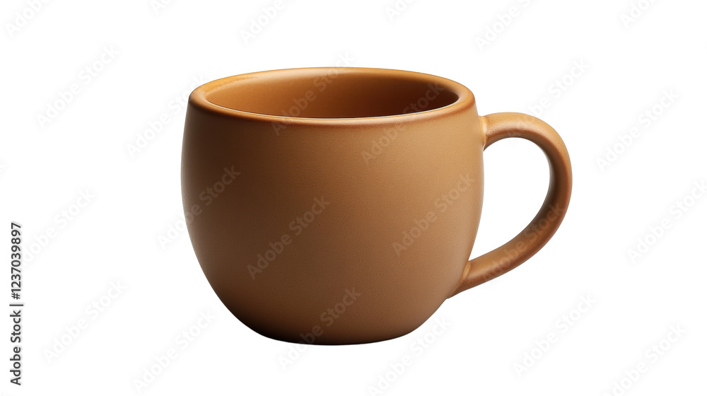 Terra cotta cup, white isolated background Terra cotta cup, white isolated background
