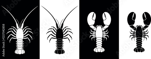 Lobster logo. Isolated lobster on white background
