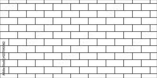 Empty brick wall vector brickwork construction vintage architecture block row black line room, masonry, rough kitchen and bathroom texture background.	