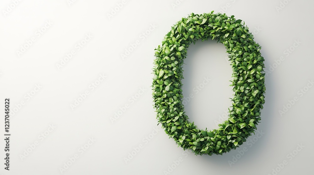 Green foliage forms a zero shaped wreath Green foliage forms a zero shaped wreath