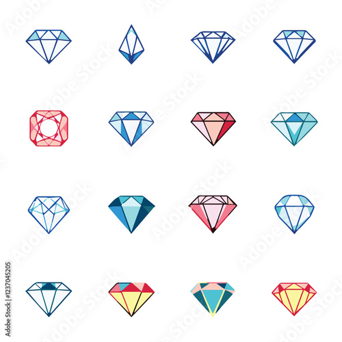 icons set - diamond and jewellery