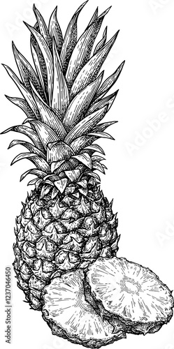 Pineapple ink sketch