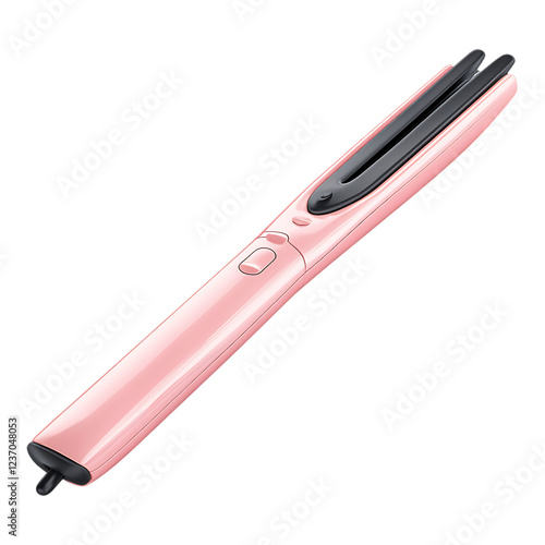 PNG Iridescent Hair Straightener Against Transparent Background for Beauty, Hairstyling, or Personal Care Product Promotion photo