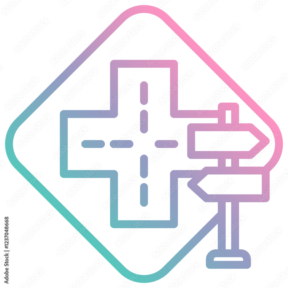 Fototapeta premium Crossways Sign Icon