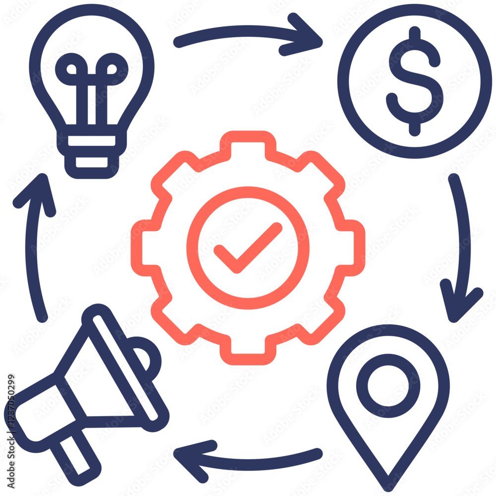 Marketing Mix Icon Marketing Mix Icon