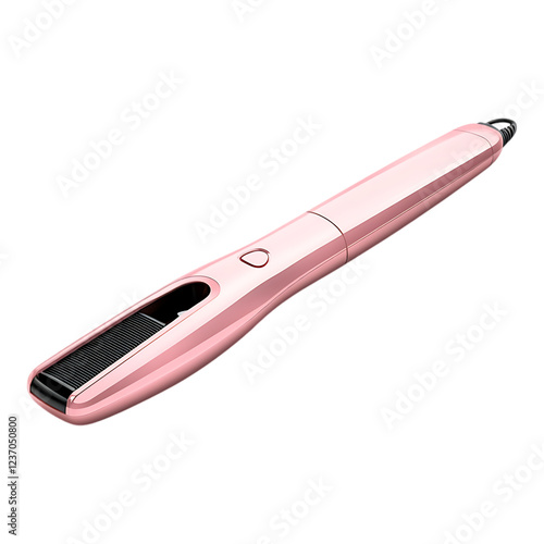 PNG Iridescent Hair Straightener Against Transparent Background for Beauty, Hairstyling, or Personal Care Product Promotion photo