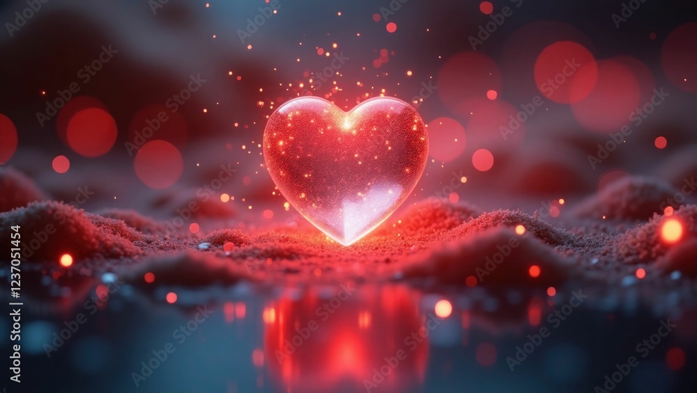 The sparkling single crystal heart symbolizes luxury The sparkling single crystal heart symbolizes luxury