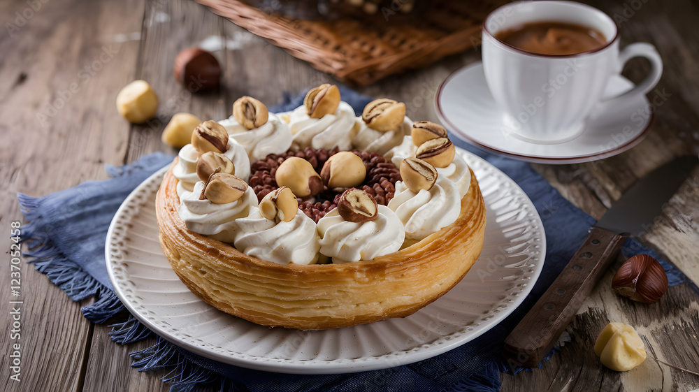 White chocolate cream and hazelnut Danish White chocolate cream and hazelnut Danish