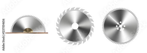 Circular saw metal flat icon. Blade icon saw tool cut. Vector