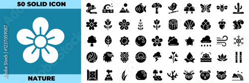 Nature Solid  Editable Icons set