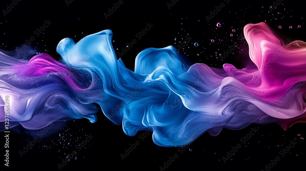 Obraz premium Abstract Colorful Waves of Paint Blending in Artistic Flow Pattern