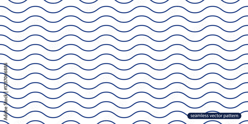 Seamless striped wave geometric pattern. Elegant outline wavy background. White and blue linear texture. Endless unusual minimal print Seamless striped wave geometric pattern. Elegant outline wavy background. White and blue linear texture. Endless unusual minimal print