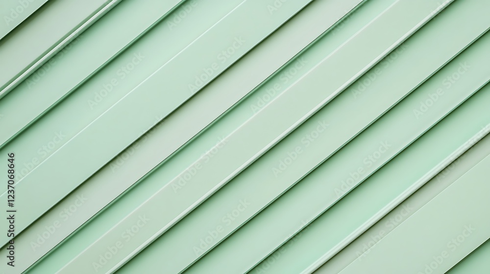 Fototapeta premium Diagonally Arranged Light Green Parallel Panels