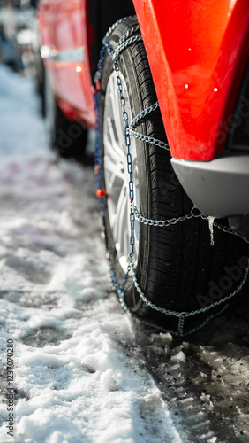 snow chains on wheels - step by step - mandatory 