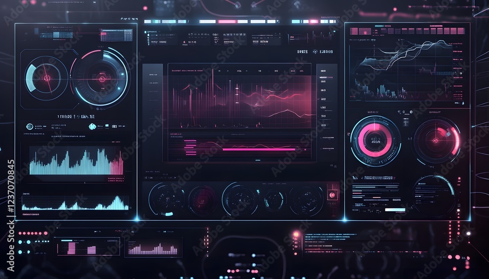 Advanced Futuristic Technological Data Display Interface Advanced Futuristic Technological Data Display Interface